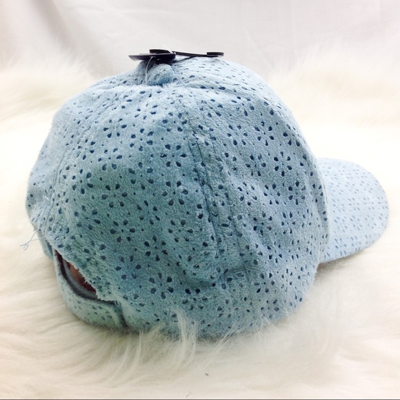 Floral Perforated Suede Baseball Cap - Picture 3 of 7